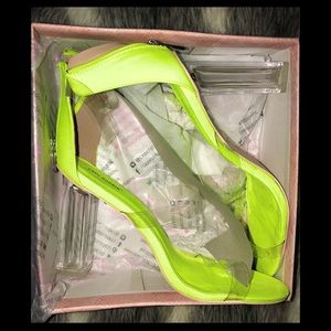 Neon Green Clear Heel